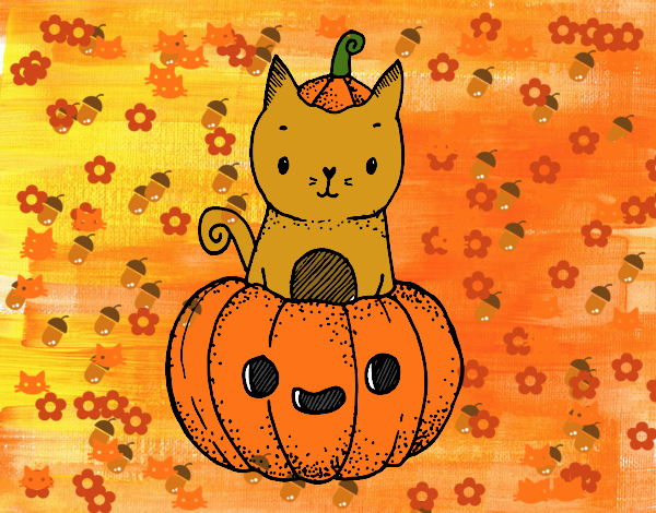 Un gatito de Halloween