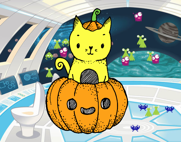 Un gatito de Halloween