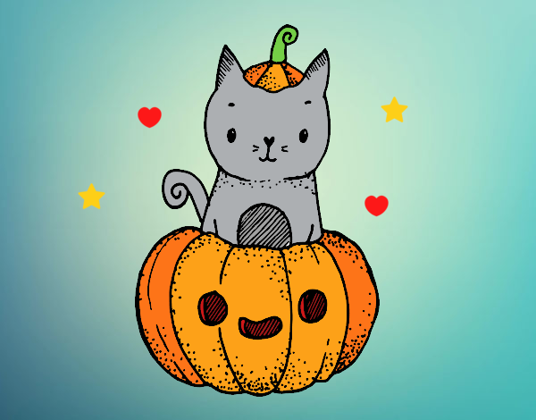 Un gatito de Halloween