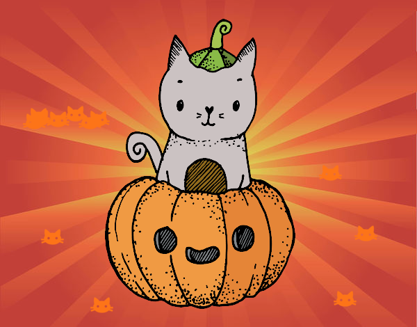 Un gatito de Halloween