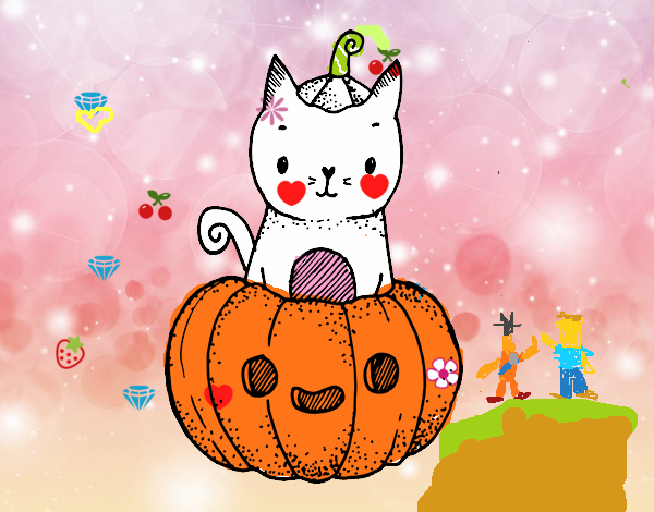 gato anime halloween