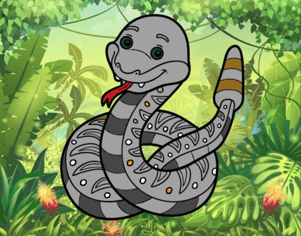 Una serpiente de cascabel