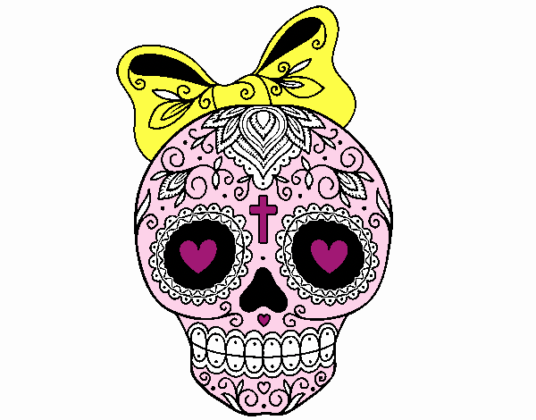 Calavera mejicana con lazo