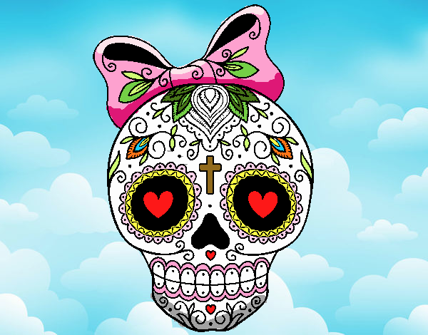 Calavera mejicana con lazo