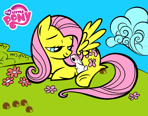 Fluttershy con un conejito