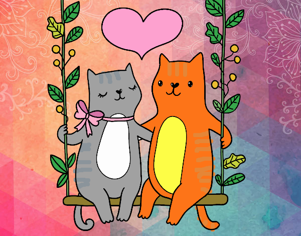 Gatitos enamorados