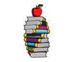 Libros y manzana