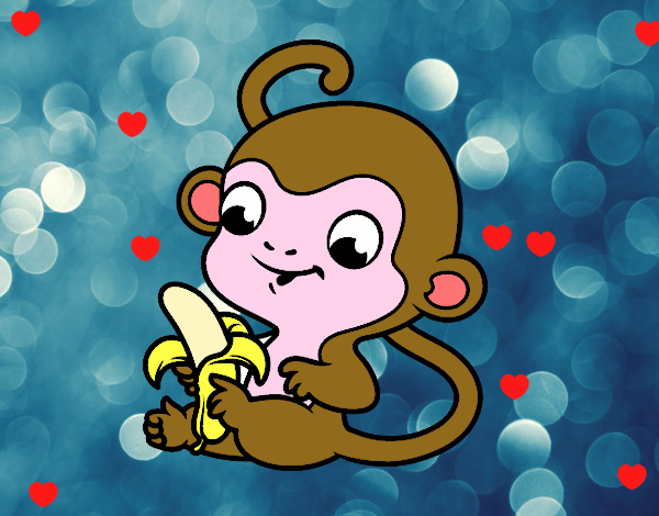 Monito con plátano