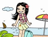 Niña en la playa