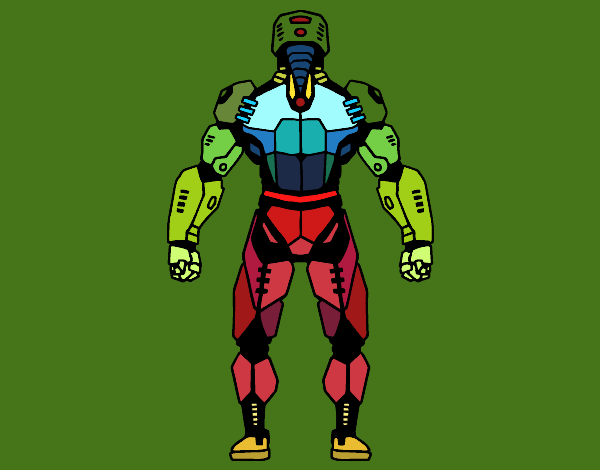 Robot luchador de espaldas