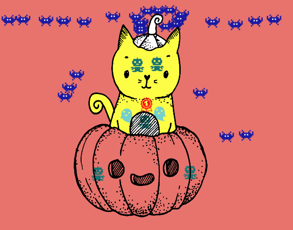 Un gatito de Halloween