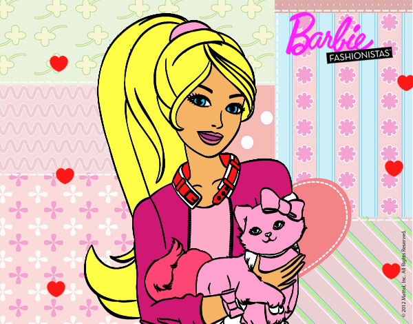 Barbie con su linda gatita