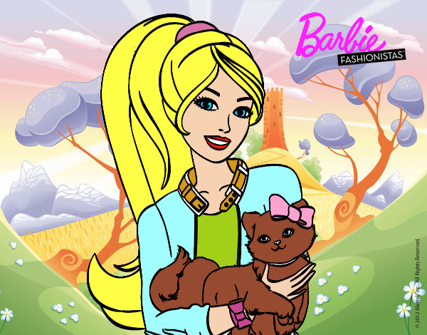 Barbie con su linda gatita