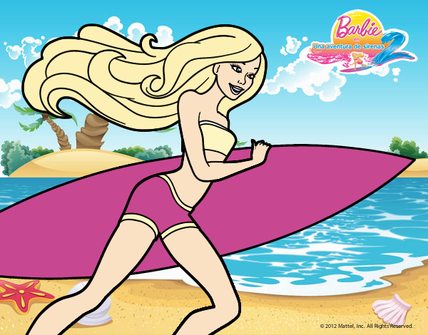 Barbie corre al agua