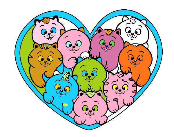 Corazón de gatitos