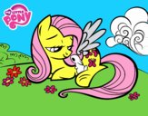 Fluttershy con un conejito