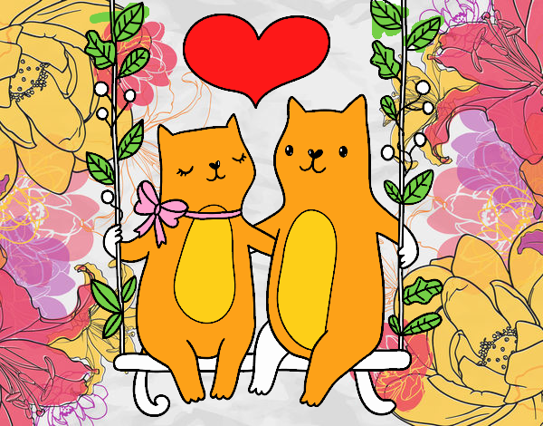 Gatitos enamorados