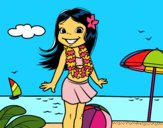 Niña en la playa