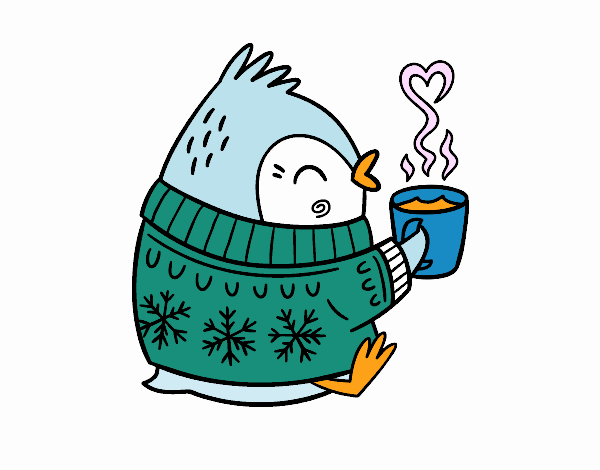 Pajarito tomando un té