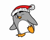 Pingüino con gorro de Navidad