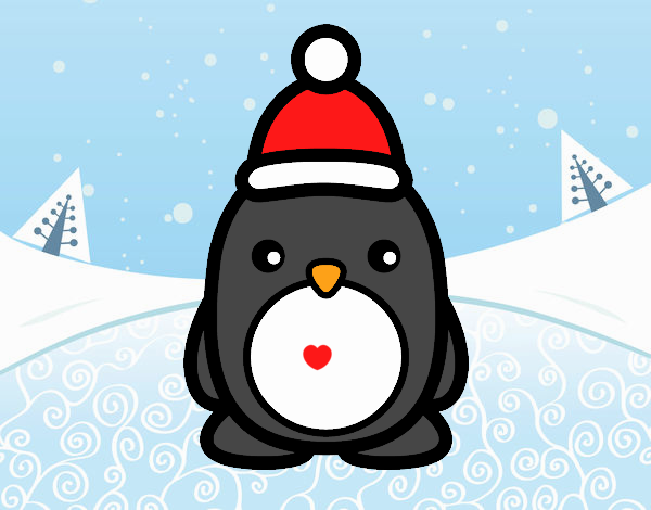 Pingüino navideño