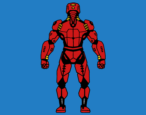 Robot luchador de espaldas