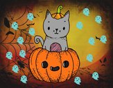 Un gatito de Halloween