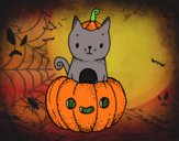 Un gatito de Halloween