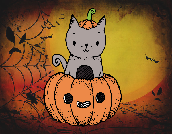 Un gatito de Halloween