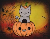 Un gatito de Halloween