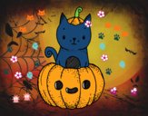 Un gatito de Halloween