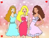 Barbie y sus amigas vestidas de fiesta