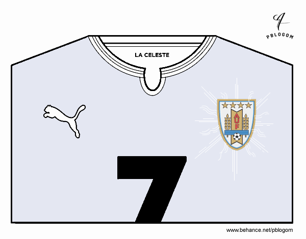 Camiseta del mundial de fútbol 2014 de Uruguay