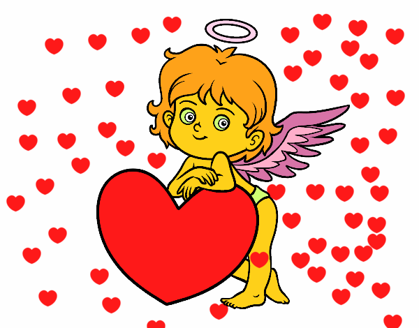 Cupido y un corazón