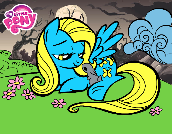 Fluttershy con un conejito