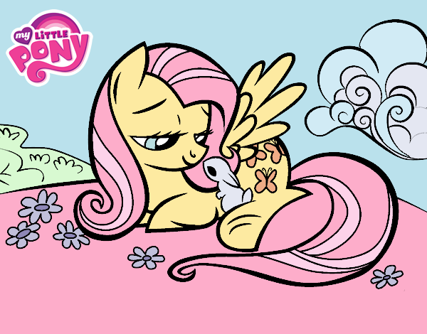 Fluttershy con un conejito