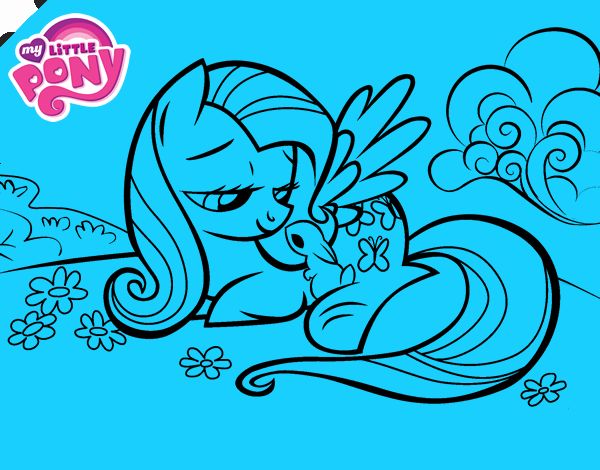 Fluttershy con un conejito