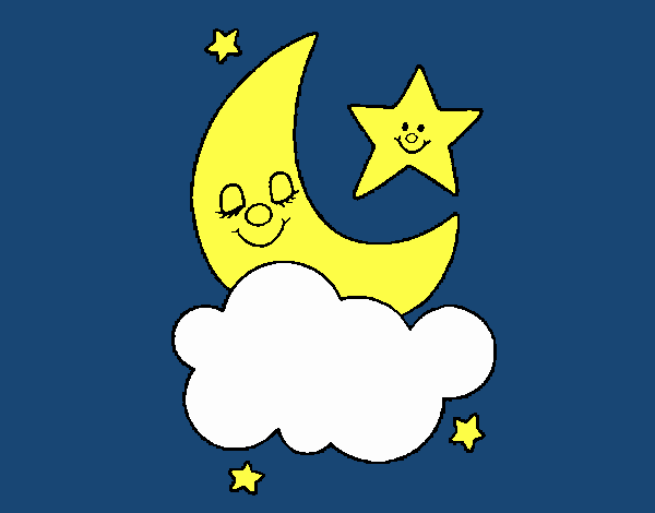 Dibujo de Luna y estrellas pintado por en  el día 14-11-22 a las  11:24:57. Imprime, pinta o colorea tus propios dibujos!