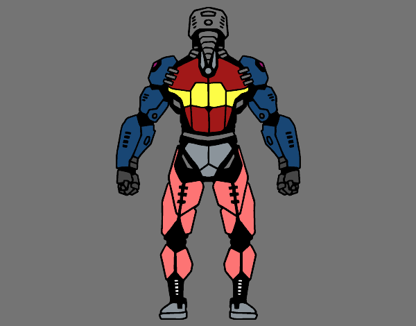 Robot luchador de espaldas