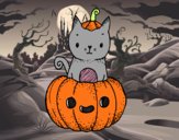 Un gatito de Halloween