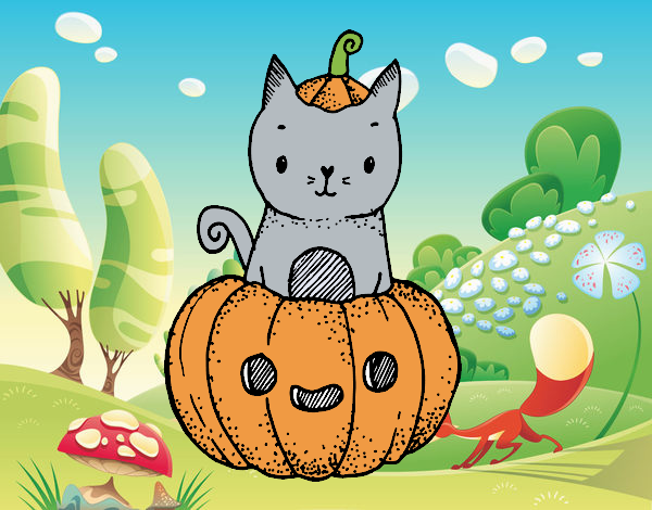 Un gatito de Halloween