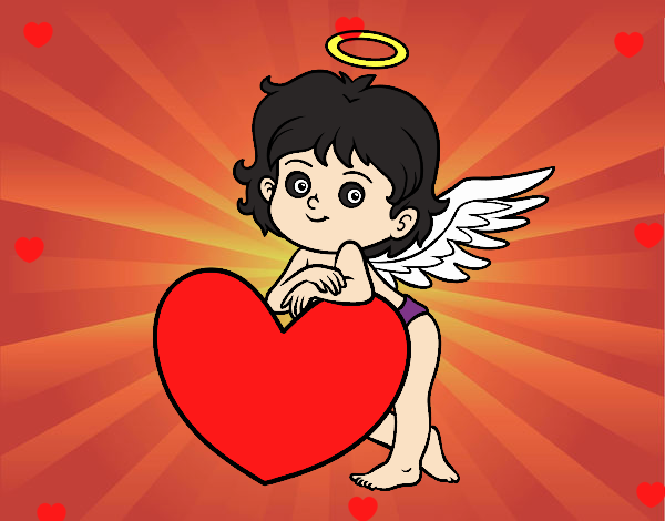 Cupido y un corazón