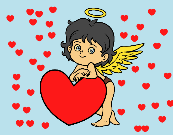 Cupido y un corazón