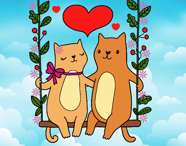 Gatitos enamorados