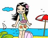 Niña en la playa