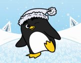 Pingüino con gorro de Navidad