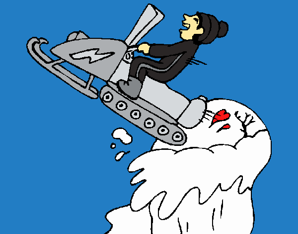 Salto con moto de nieve