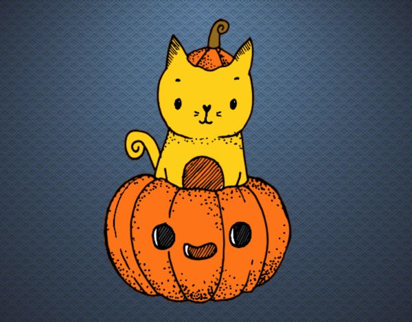 Un gatito de Halloween