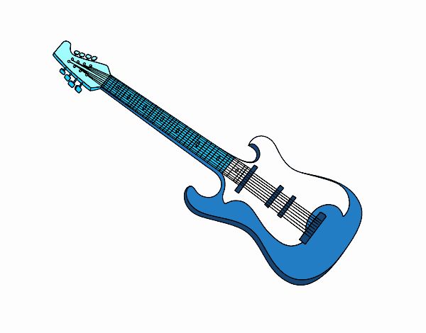 Dibujo de Guitarra Azul pintado por en Dibujos.net el día