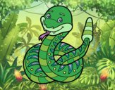 Una serpiente de cascabel